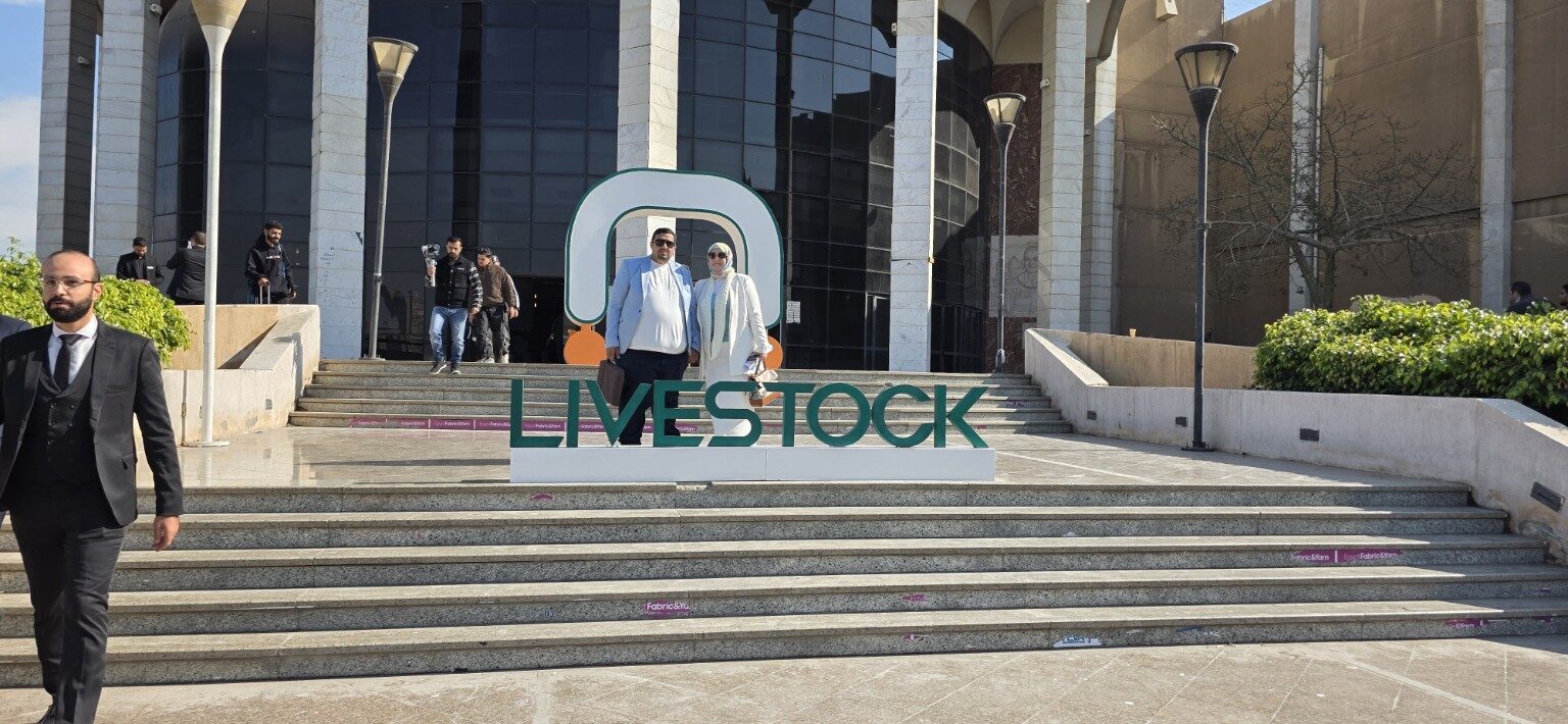 Visitors at Al-Ahlam Projects Group exhibition stand in Egypt